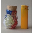 Farvet glasdåse/ beholder med prop